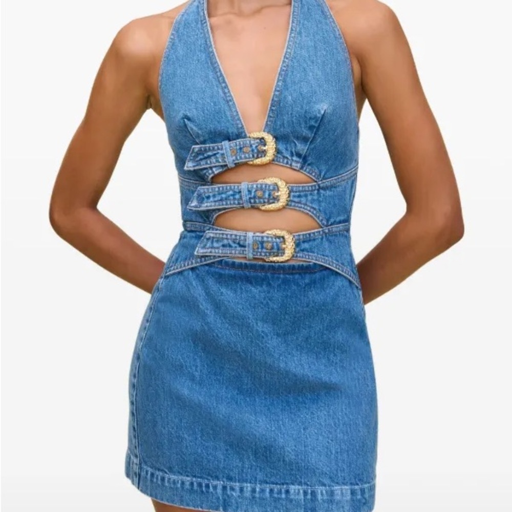 Commense Blue Denim Mini Dress